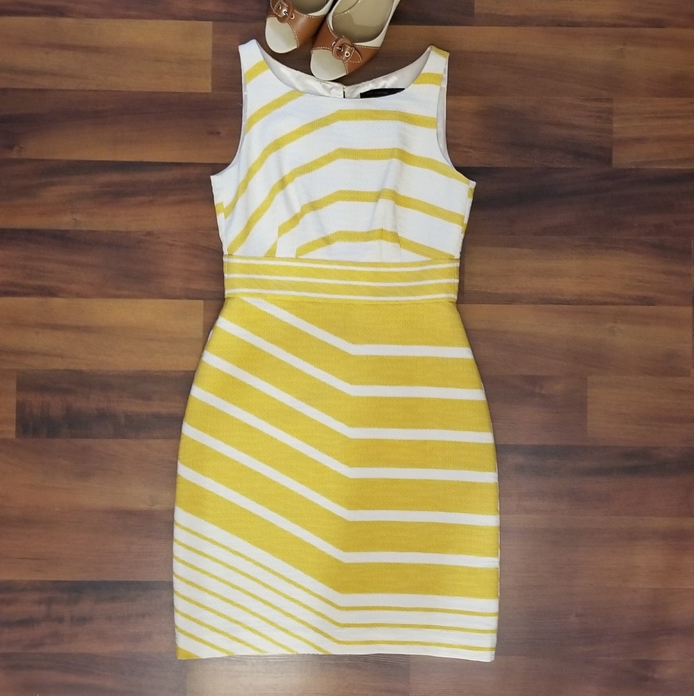 The Limited Yellow/White striped dress MINT sz2 - Picture 2 of 7